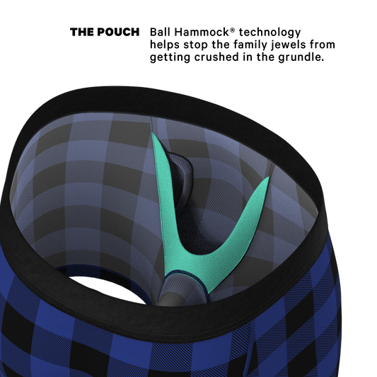 The Precious Plums | Blue Plaid Ball Hammock® Pouch Underwear With Fly