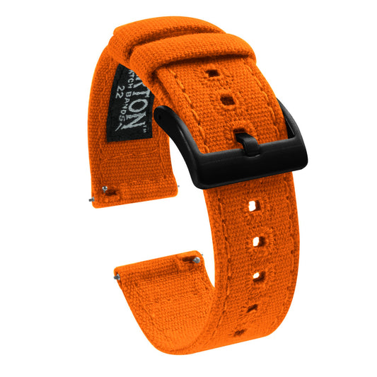 Pumpkin Orange Crafted Canvas Watch Band