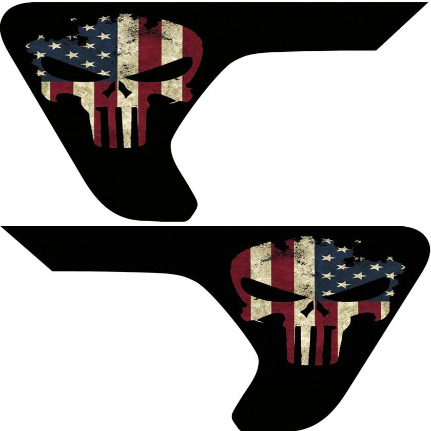 Punisher Old Glory Inserts & Flat Black Vent Decals Bundle