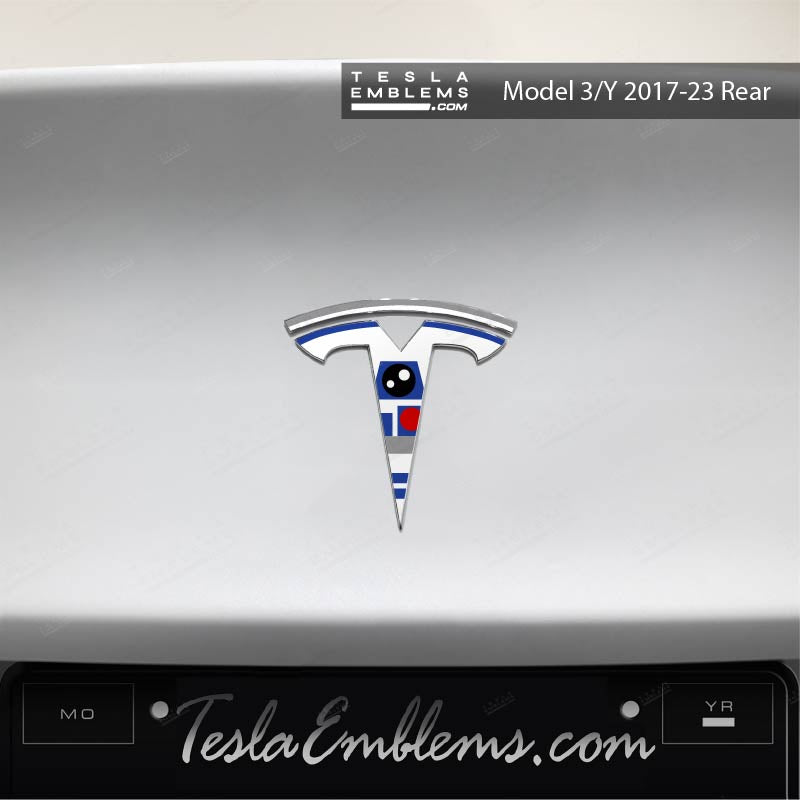R2D2 Tesla Emblem Decals (Front + Back) | Model Y