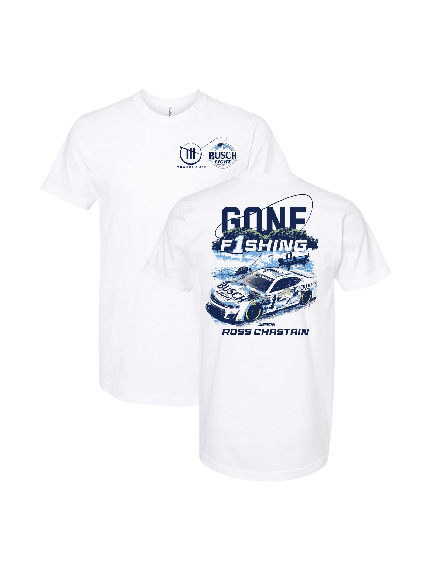 Ross Chastain #1 Gone Fishing Busch Light Car T-Shirt