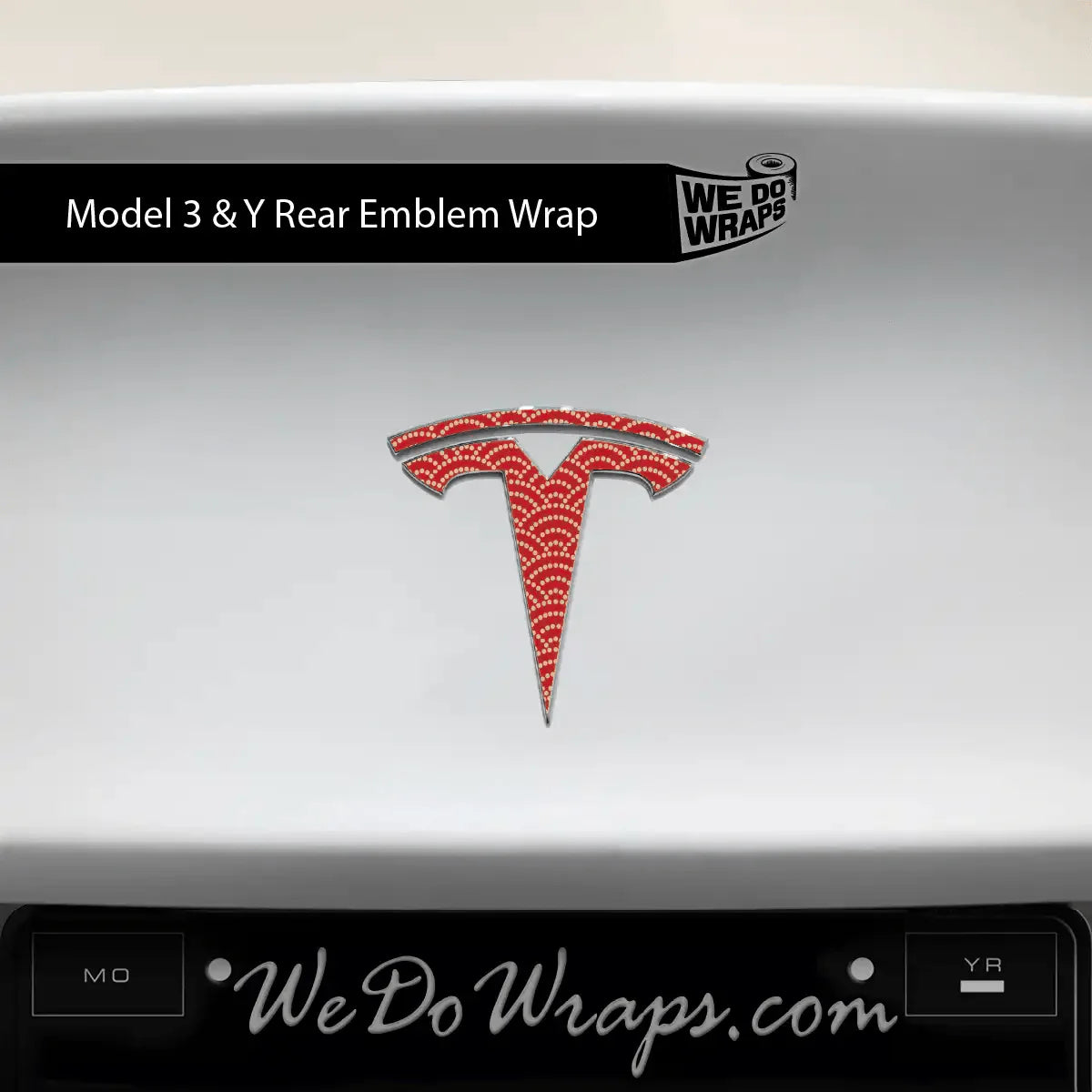 Radial Fan Tesla Emblem Decals (Front + Back) | Model 3