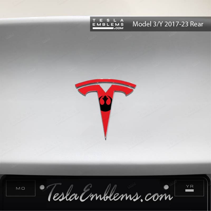 Rebel Alliance Tesla Emblem Decals (Front + Back) | Model 3