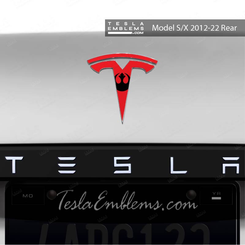 Rebel Alliance Tesla Emblem Decals (Front + Back) | Model S
