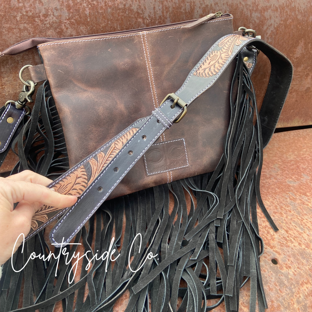 The Outlaw Cowhide Fringe Purse by Countryside Co.