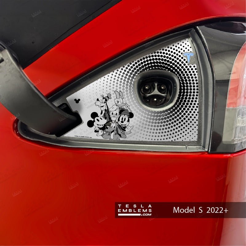 Retro Mickey & Friends Tesla Charge Port Wrap | Model S