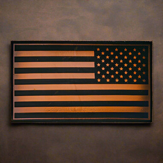 American Made Leather Flag Patch (Right Facing)