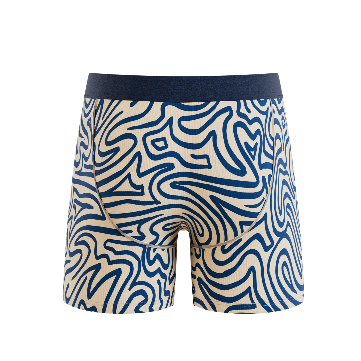 The Rio Grande | Abstract Navy Line Ball Hammock® Pouch Underwear With Fly