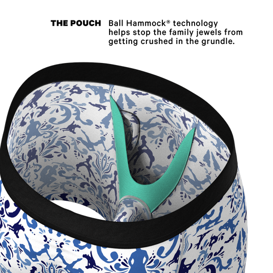 The Risqué Rorschach | Blue Willow Ball Hammock® Pouch Underwear With Fly