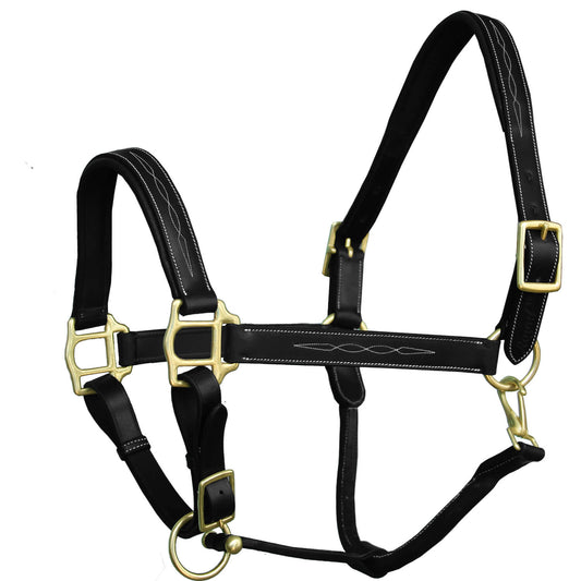 ExionPro Fancy Stitched Halter - Brass Hardware