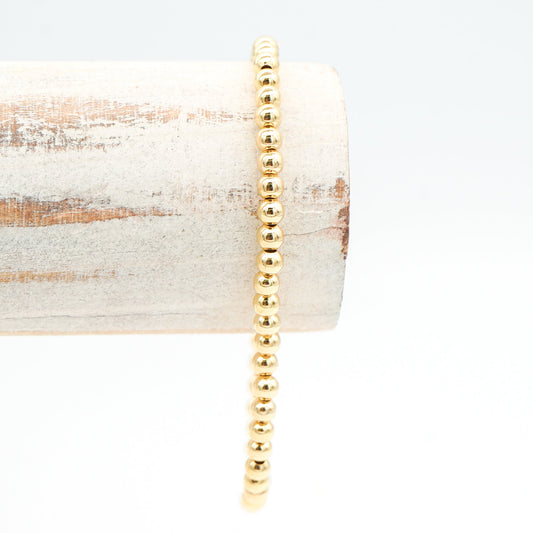 ROYAL CHARM - 18K Gold 4mm Gold Ball Stretch Bracelet