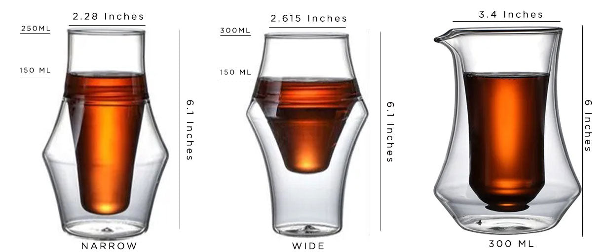 Double Wall Floating Coffee Glasses Individual or Set Options