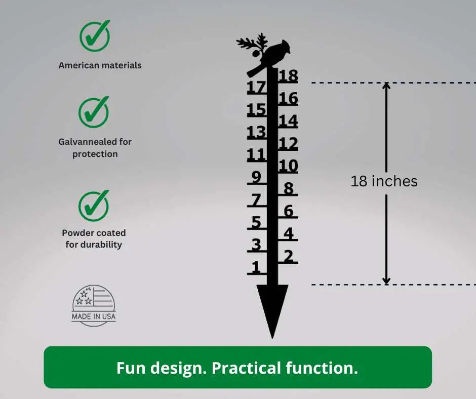 Bear and Cubs Snow Gauge: Measures up to 18" Snowfall