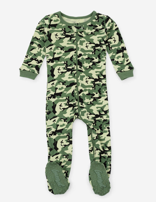 Kids Footed Camouflage Pajamas