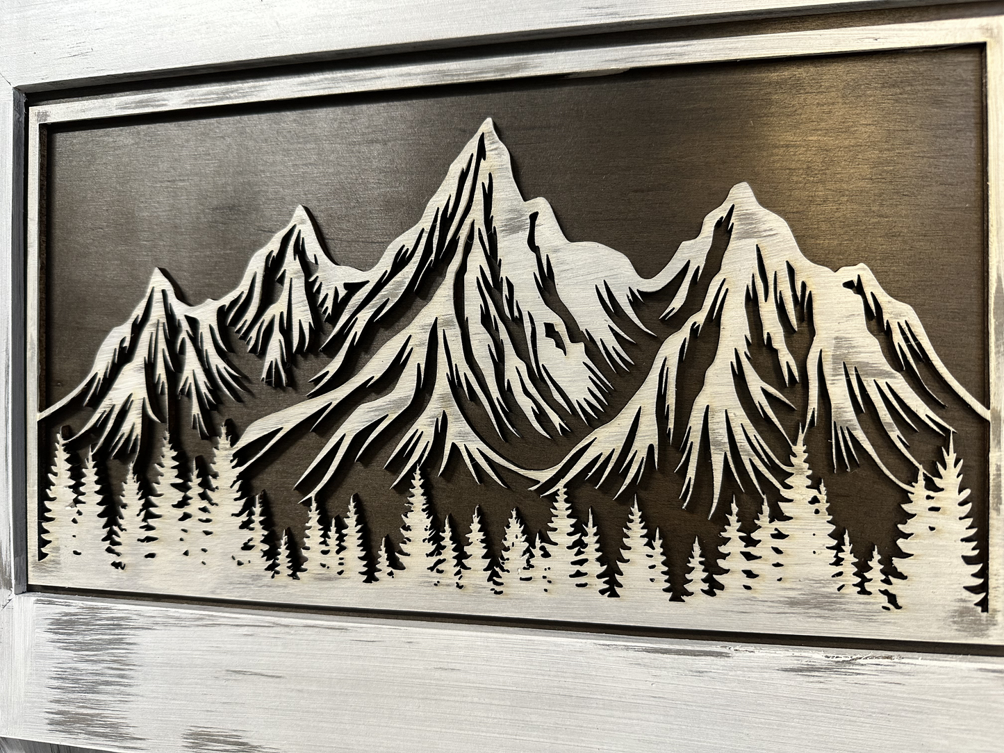 Hidden Gun Safe Coat Rack Snow Mountain Wall Decoration Concealed Shelf Firearm Cabinet