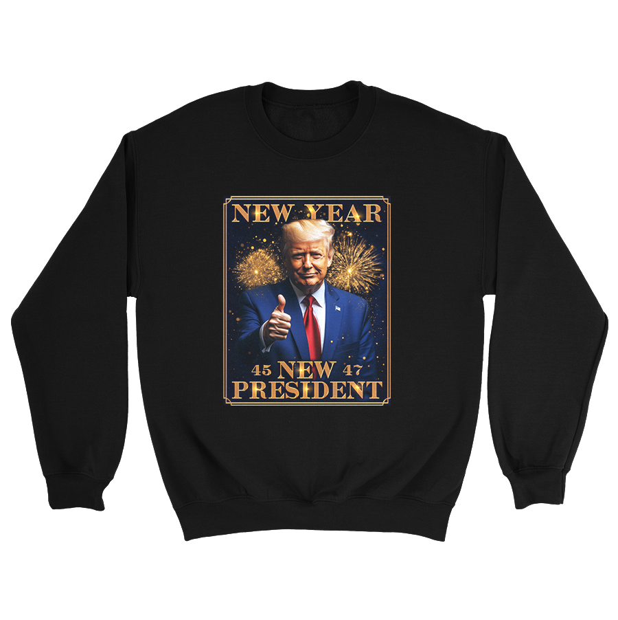 New Year New President - Gold Border Crewneck - 3238