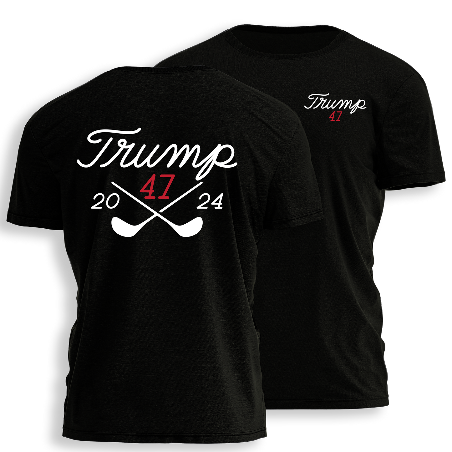 Trump 47 Black Golf Shirt Tee - 2045