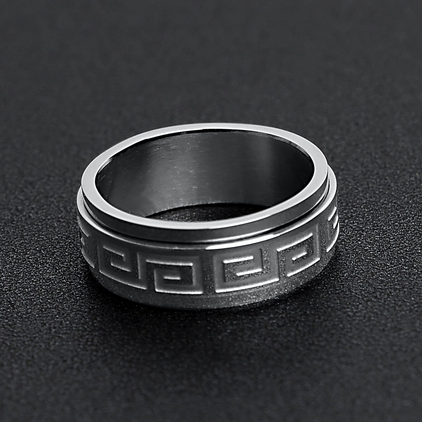 Greek Key Spinner Ring