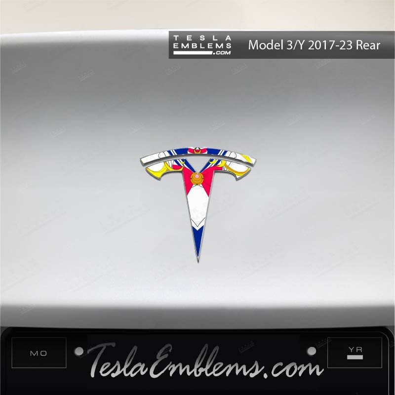 Sailor Moon Tesla Emblem Decals (Front + Back) | Model Y