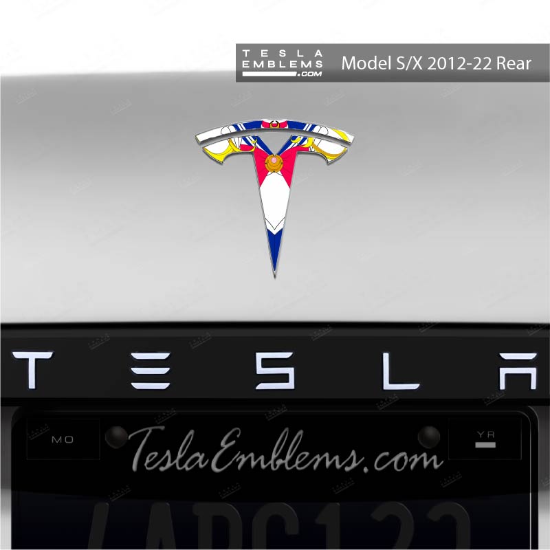 Sailor Moon Tesla Emblem Decals (Front + Back) | Model X