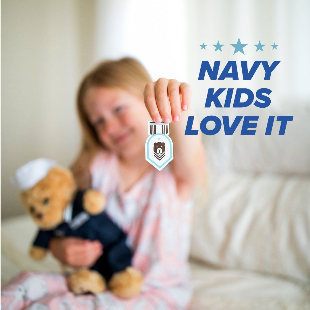 Sailor Sleeptight - Navy Teddy Bear with Storybook & Sleep System