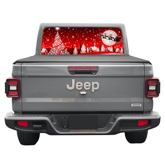 Santa and the Moon Rear Window Decal