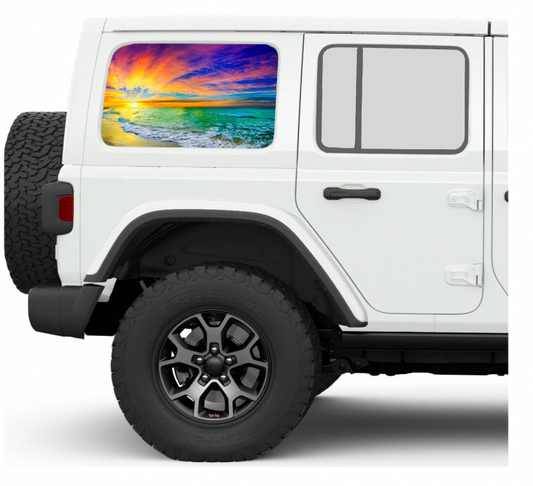 Sunset Side Windows Printed Vinyl Decal