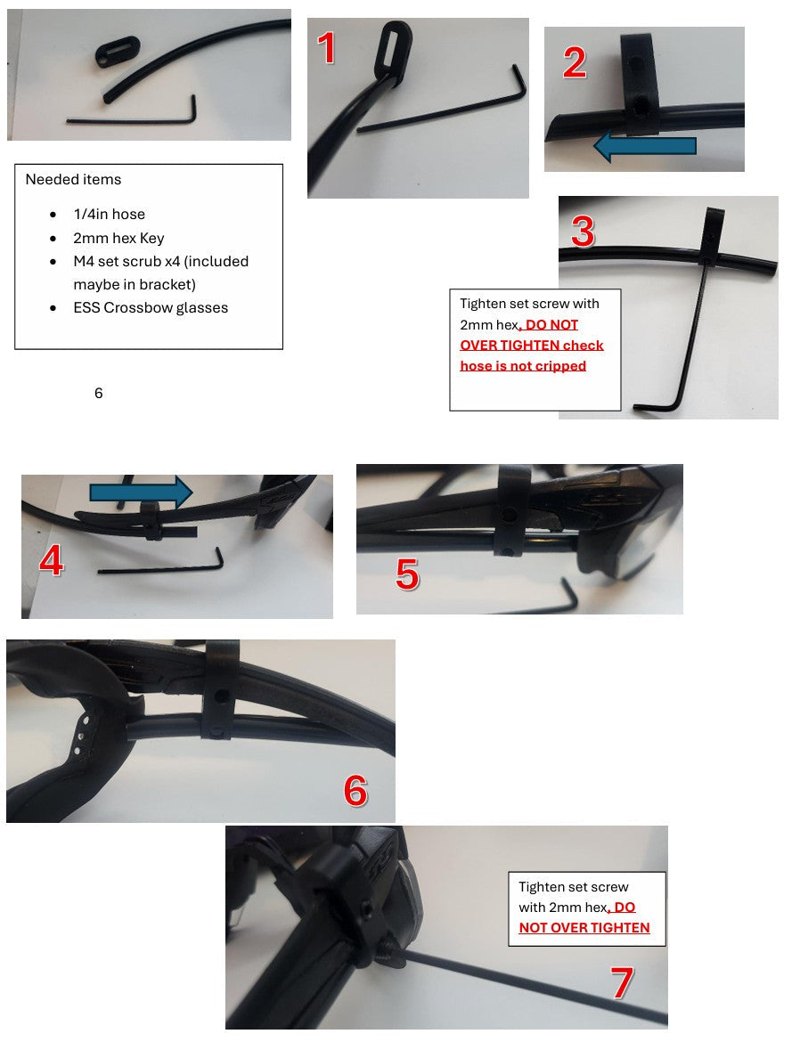 MILSIM Anti-Fog hose holder and tubing (ESS Crossbow fit)