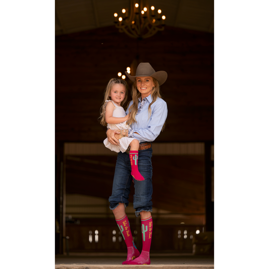 Take the Risk Hot Pink Performance Boot Socks