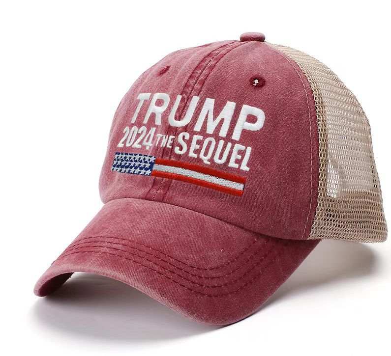 Trump 2024 "The Sequel" Mesh Trucker Hat (Red) - 4745