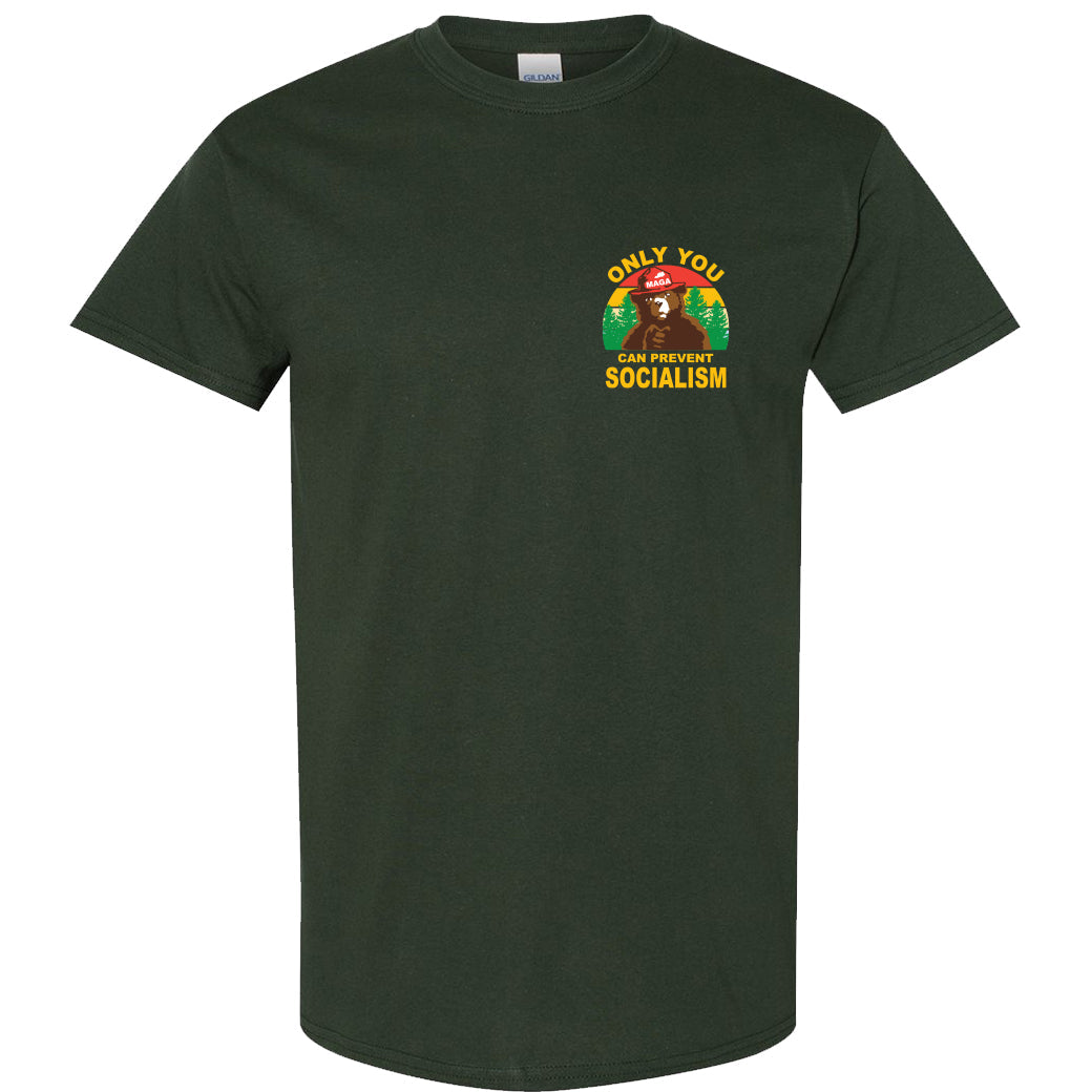 Smokey "Only You Can Prevent Socialism" Forest Green T-Shirt