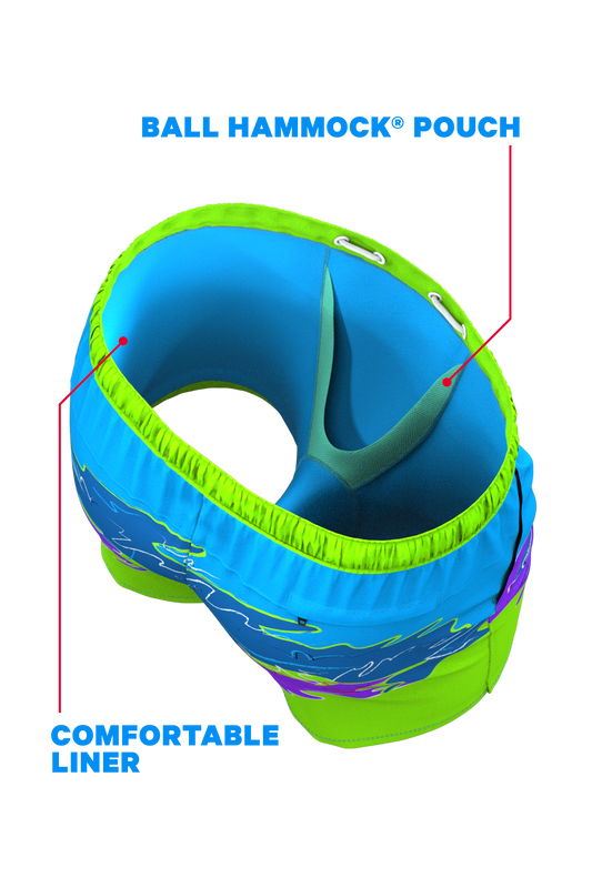 The Snack Shack | Retro Neon Ball Hammock® Pouch 5" Swim Trunks
