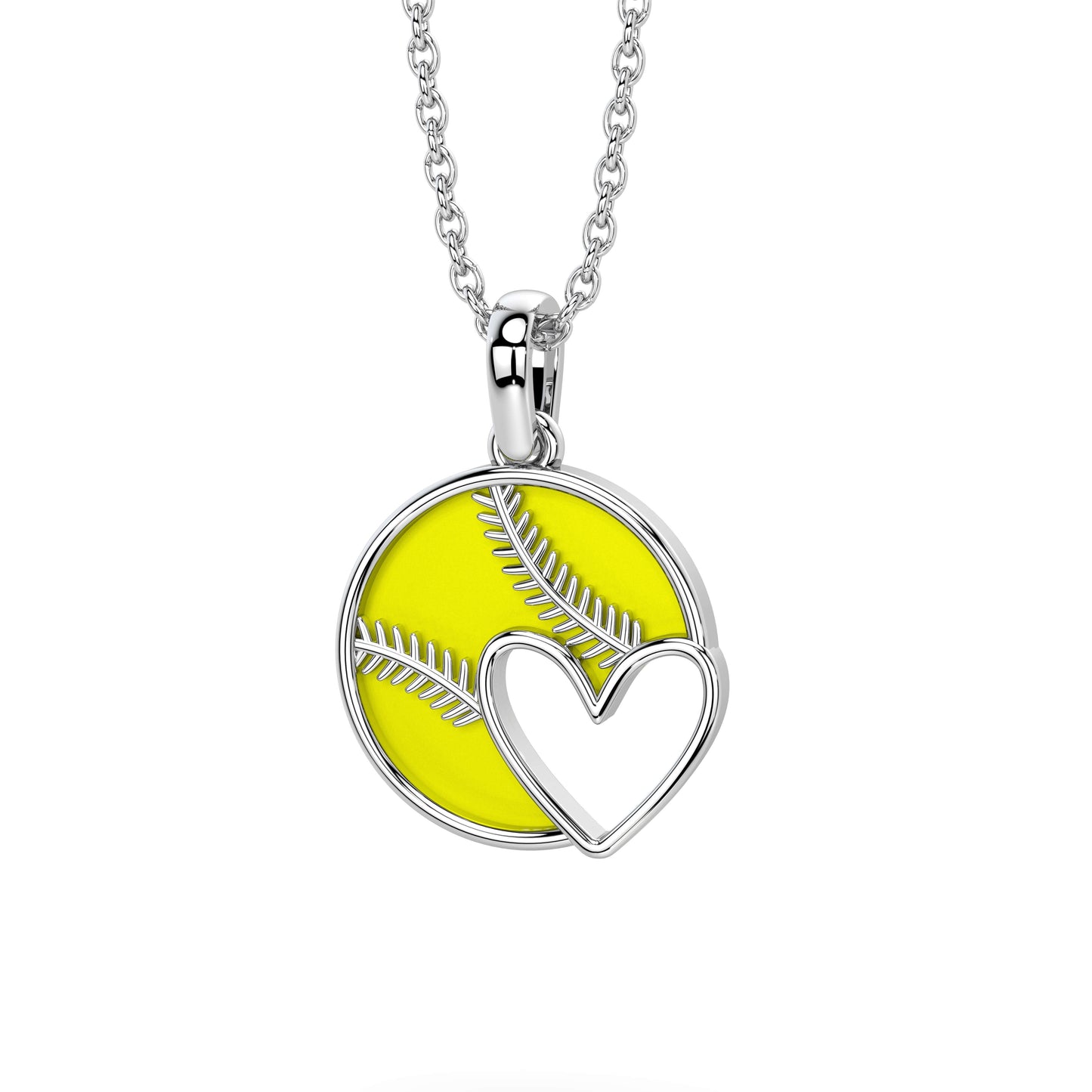 Softball Heart Necklace