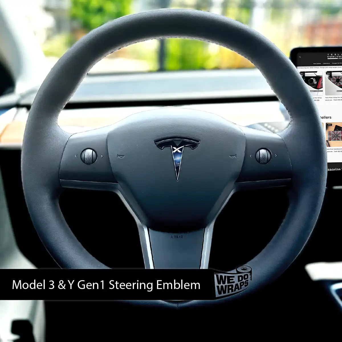 SpaceX Tesla Steering Wheel Wrap | M3 2017-Jan 2024