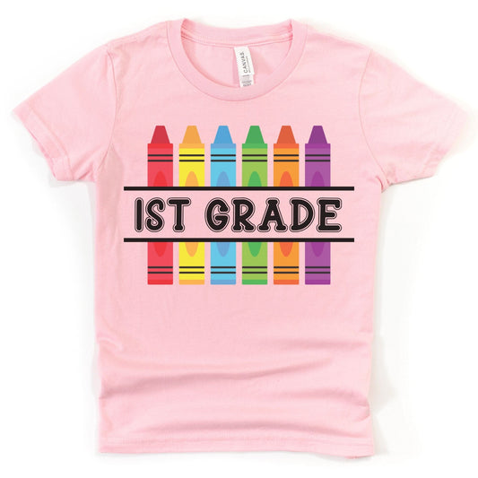 Split Crayon Grade Level Kids T-Shirt