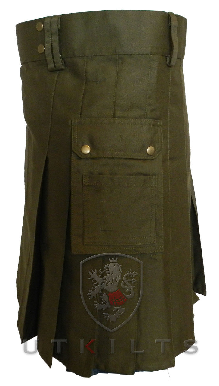 Utility Kilt – GlenLoch, Olive Green