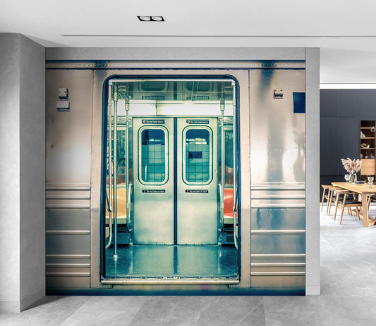 Subway Train Wall Mural Wallpaper. Urban NYC Decor. #6775