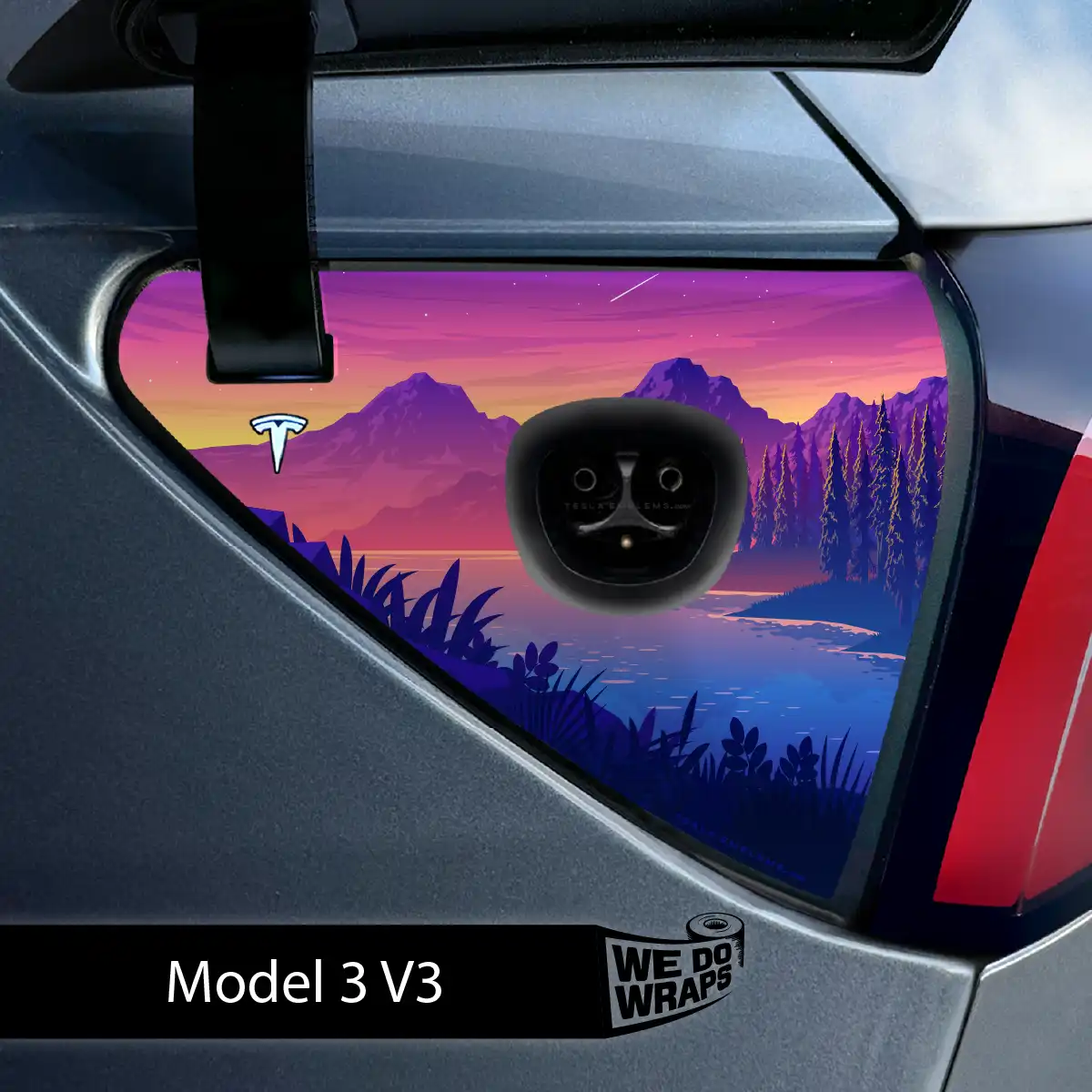 Sunset Beach Tesla Charge Port Wrap | Model 3