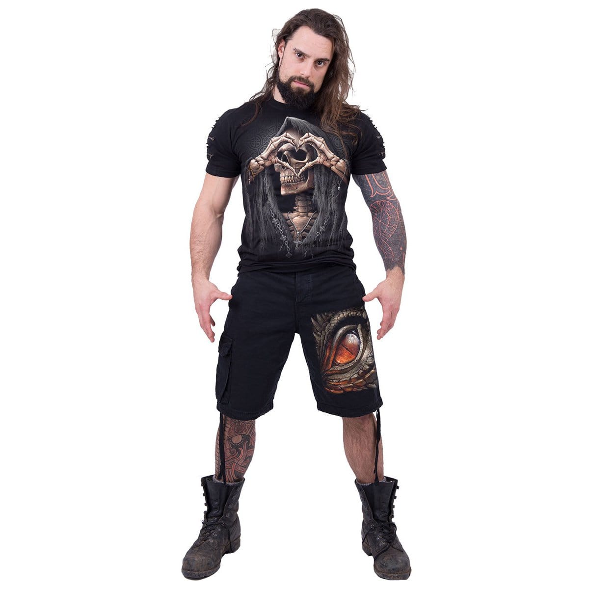 DRAGON EYE - Vintage Cargo Shorts Black