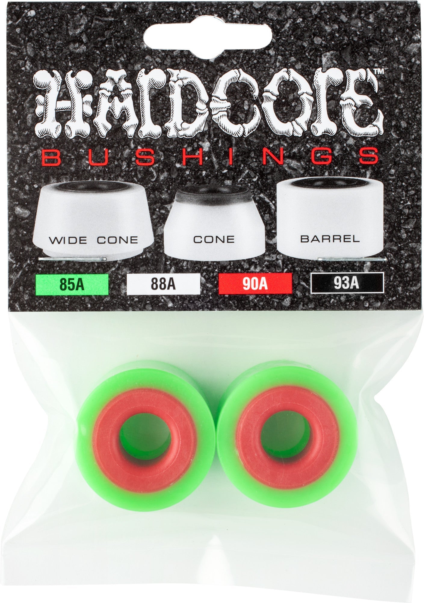 Hardcore Bushings Barrel Bushing 85a - Green/Red (Set)