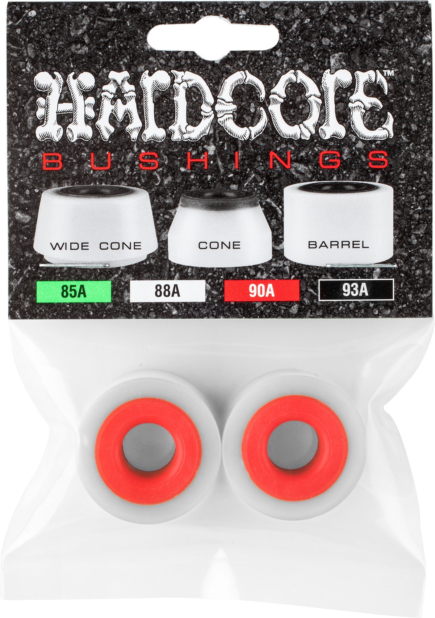 Hardcore Bushings Barrel Bushing 88a - White/Red (Set)