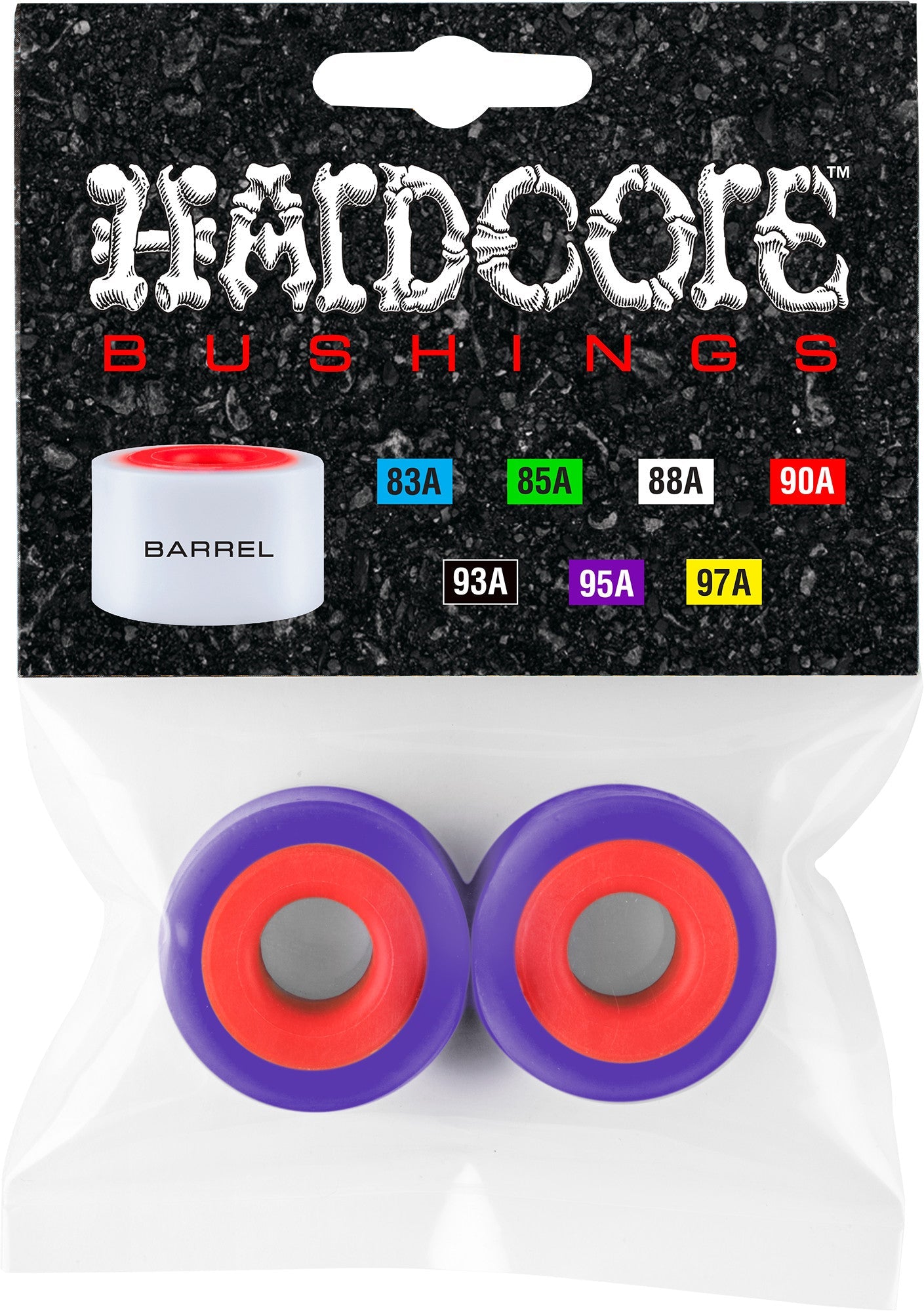 Hardcore Bushings Barrel Bushing 95a - Purple/Red (Set)