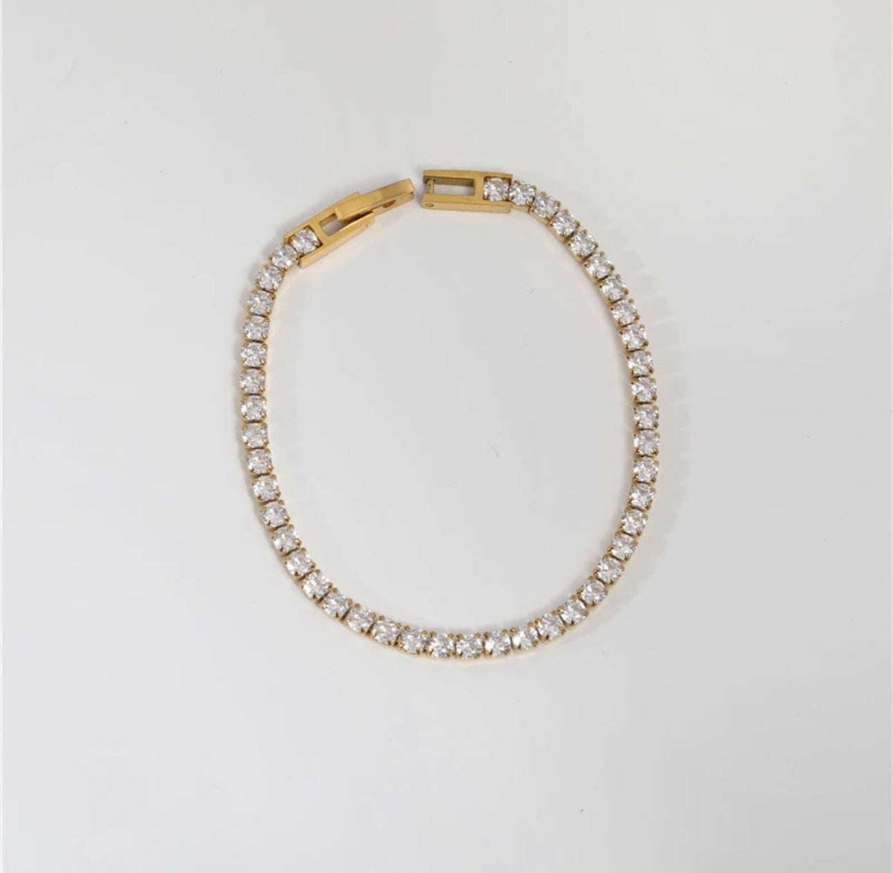TENNIS GOLD - 18k Gold Plated Zircon Necklace or Bracelet