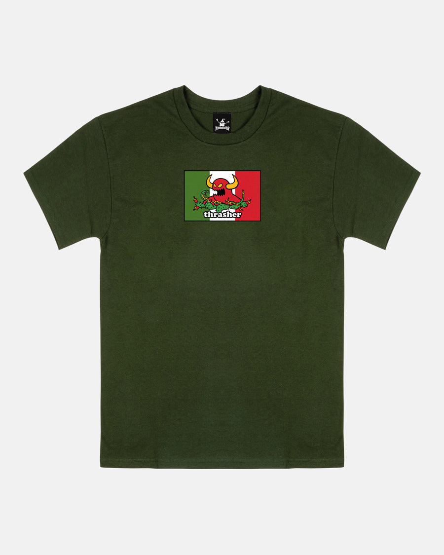 THRASHER X TOY MACHINE "HECHO" T-SHIRT