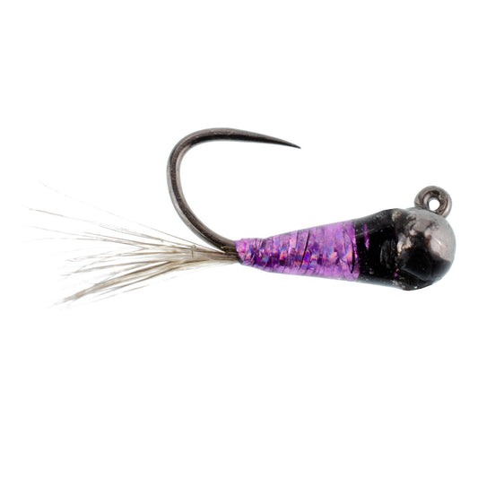 3 Pack Tungsten Bead Purple Perdigon Tactical Jig Spanish Czech Euro Nymph Fly - Hook Size 18