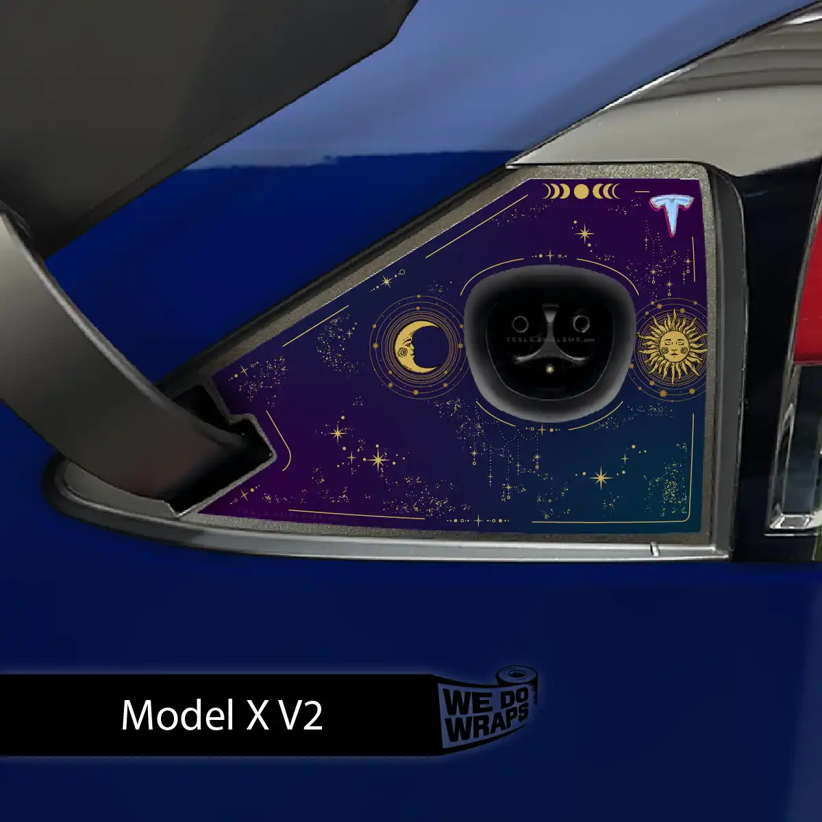 Tarot Sun and Moon Tesla Charge Port Wrap | Model X