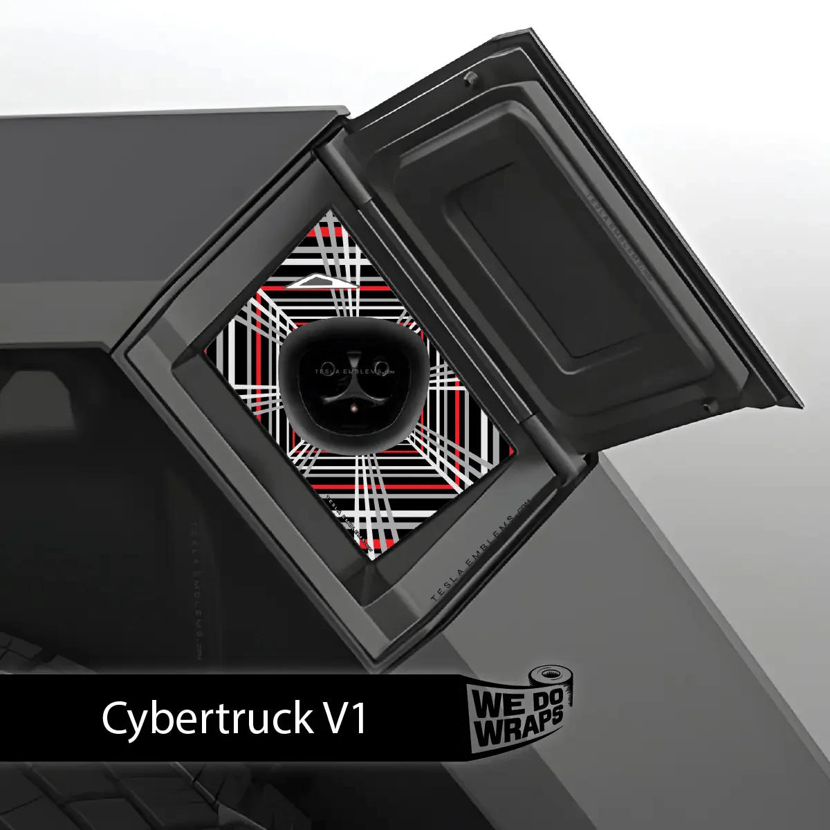Plaid Performance Mode Tesla Charge Port Wrap | Cybertruck