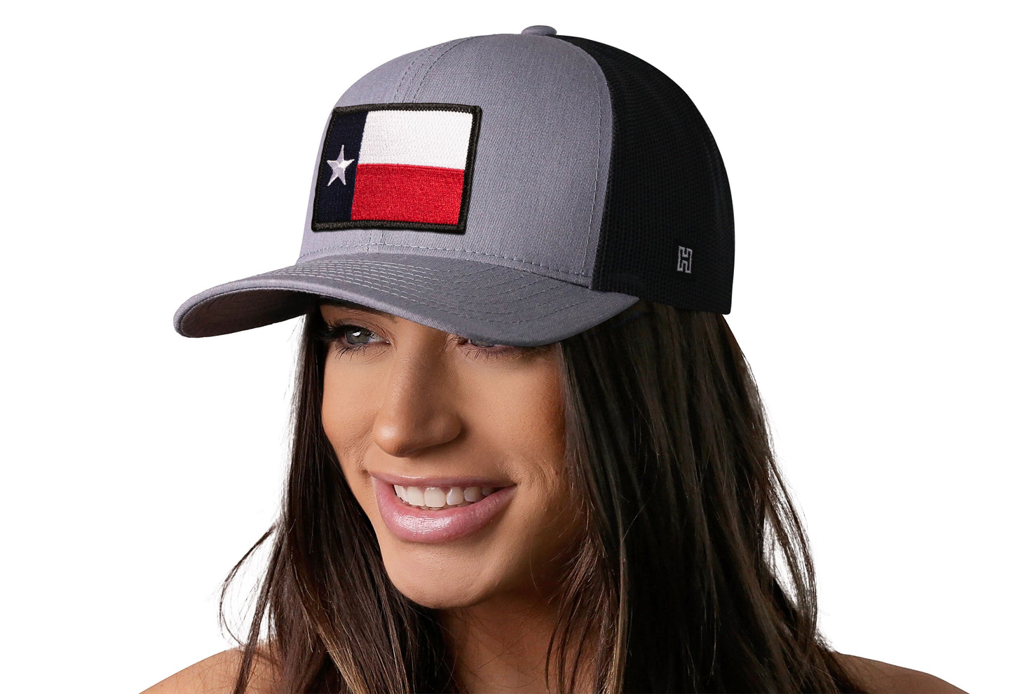 Texas Flag Trucker Hat | Gray-Black TX Snapback