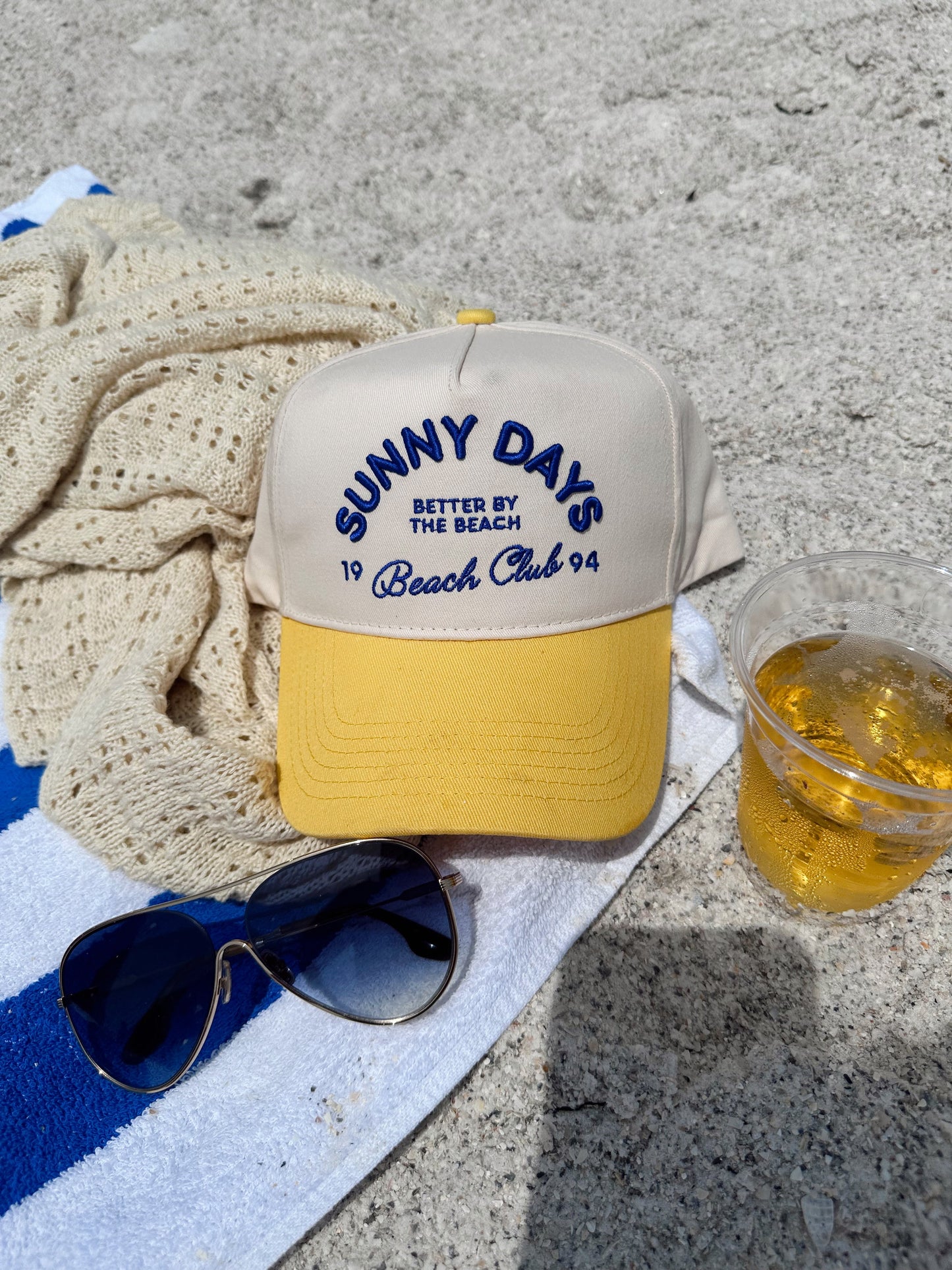 Sunny Days - Yellow Vintage Trucker Hat - PREORDER