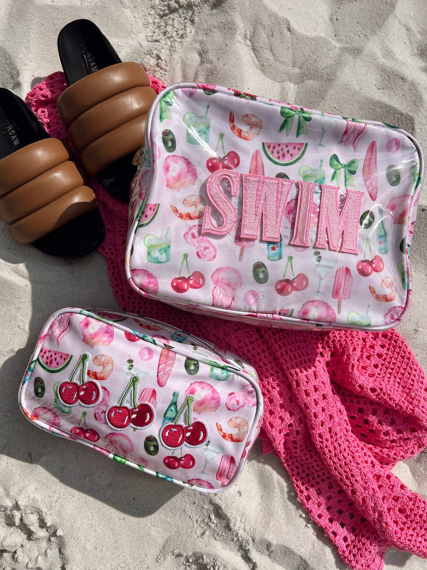 Swim - Pink Summer Spritz Clear Coat XL Bag